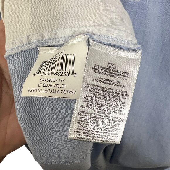 BCBGMAXAZRIA Rebekah Blocked A-Line Shirt Dress FLAW Light Blue Womens XS - Picture 8 of 8